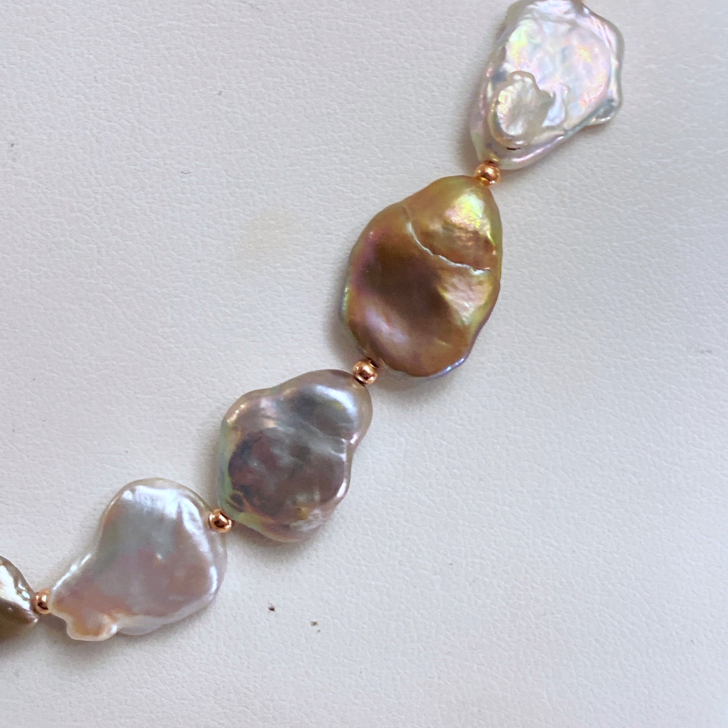 Metallic Keshi pearl necklace