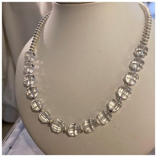 Crystal Quartz necklace with hematite