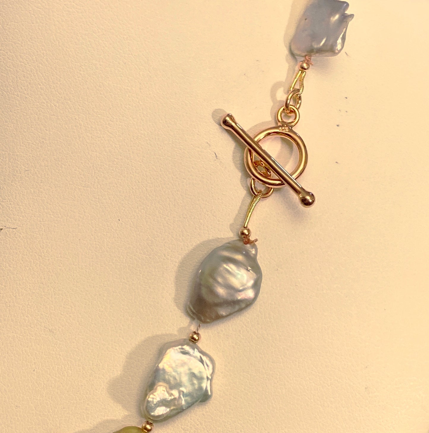 Metallic Keshi pearl necklace