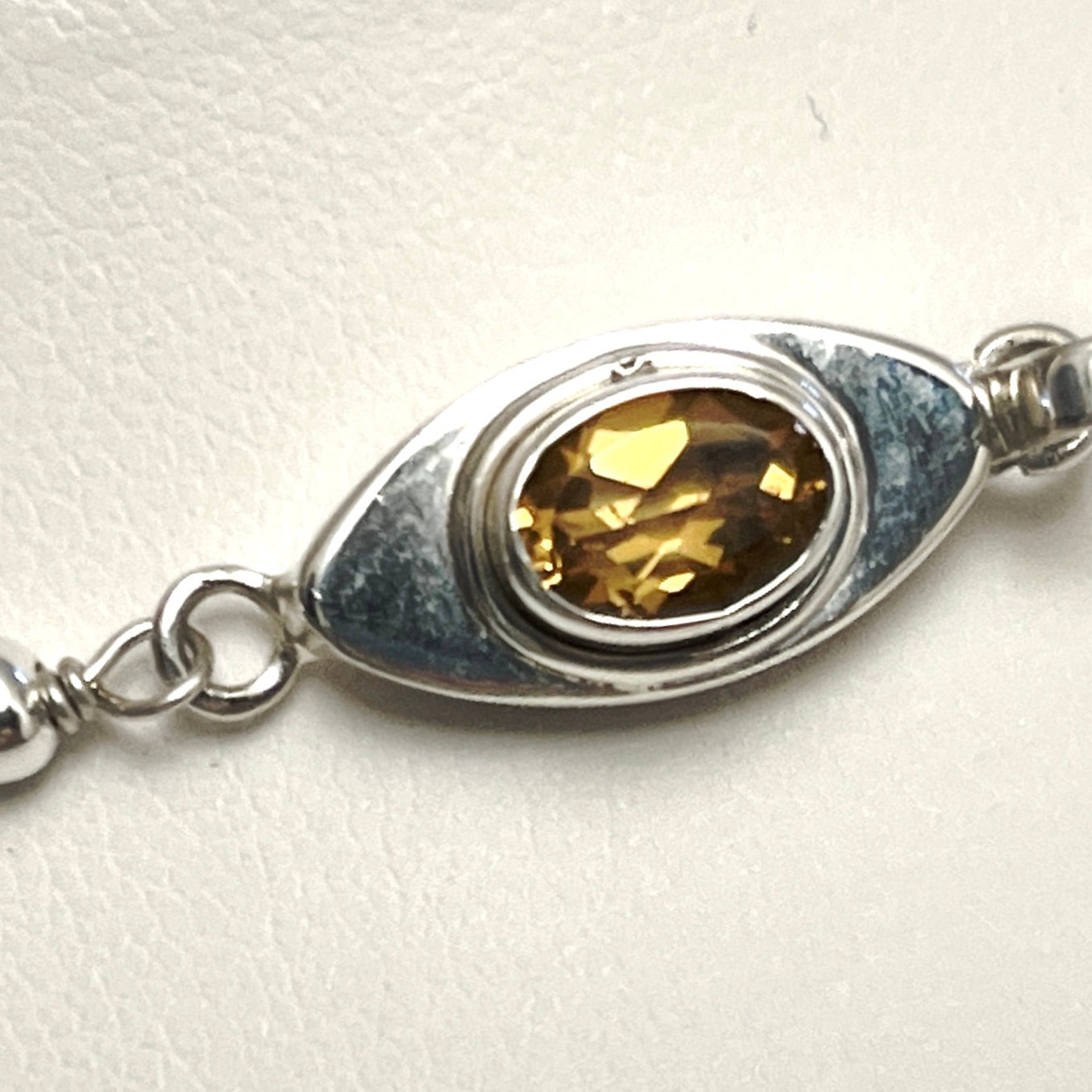 Fine silver and Baltic Amber 'Leaf' Necklace