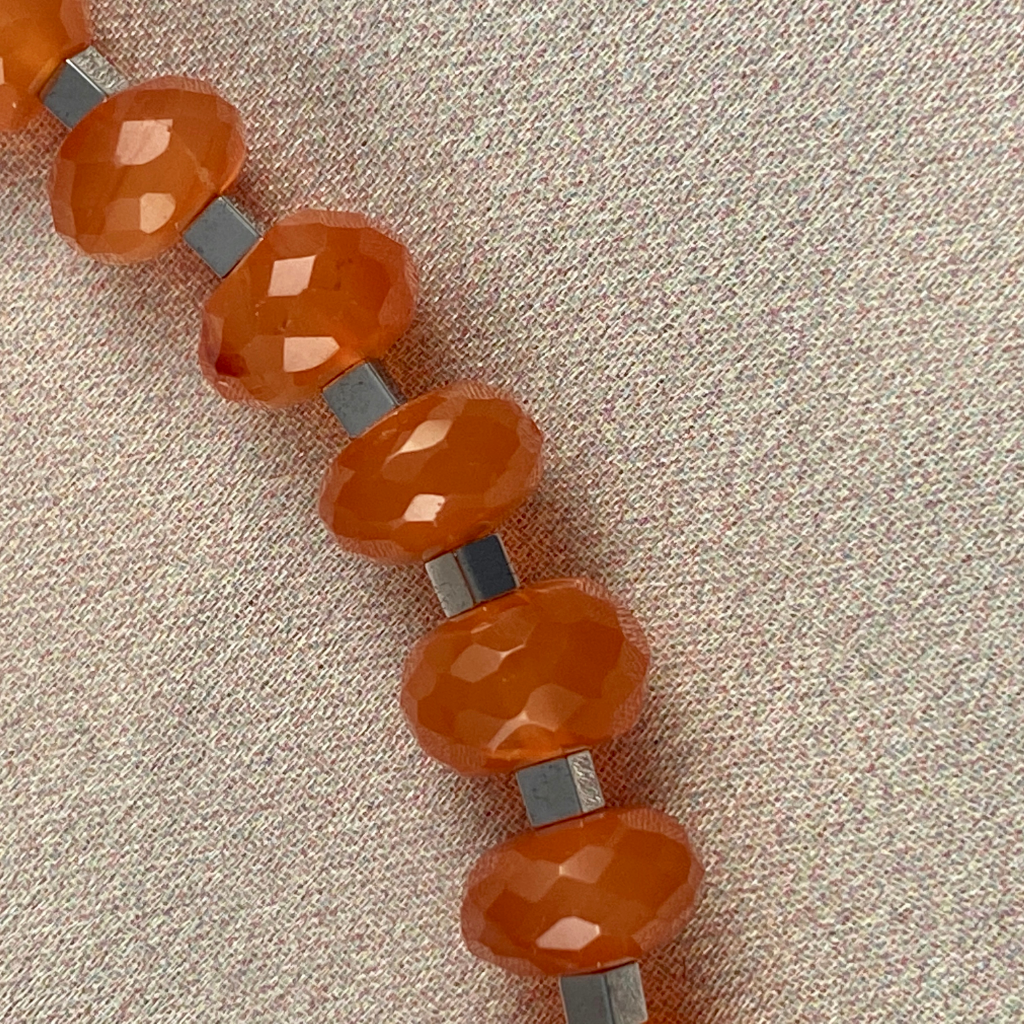 Carnelian and  hematite necklace.